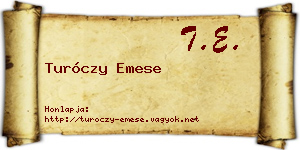 Turóczy Emese névjegykártya